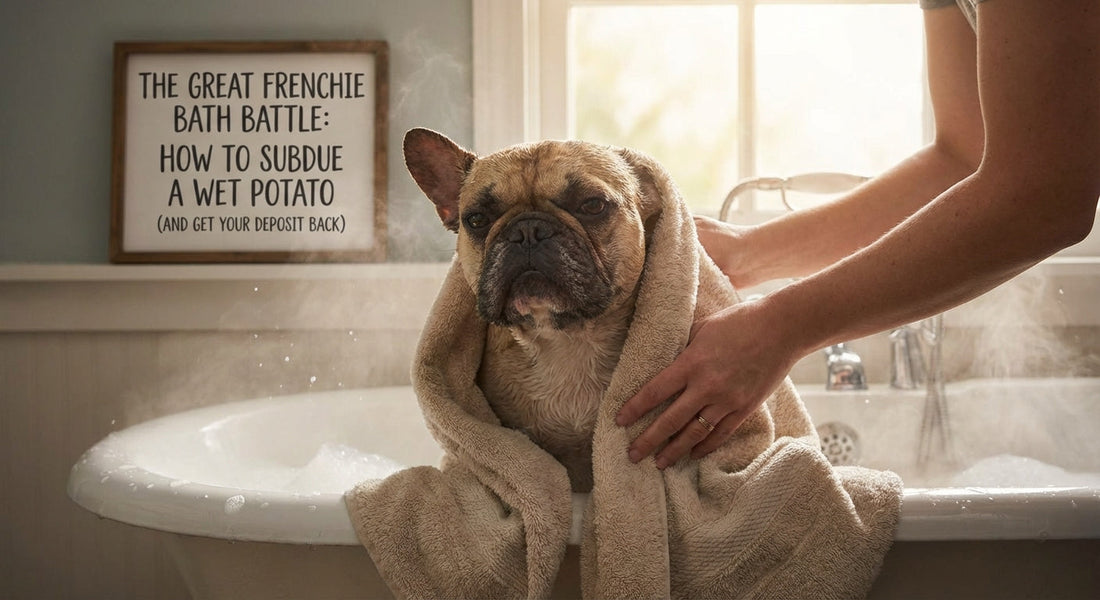 The Great Frenchie Bath Battle: How to Subdue a Wet Potato (and Get Your Deposit Back)