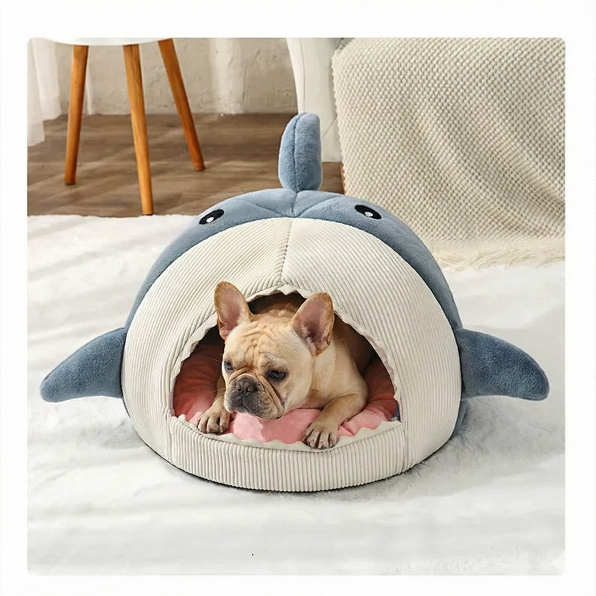 The Shark Attack (Official Bed) Dog Bed for French Bulldogs