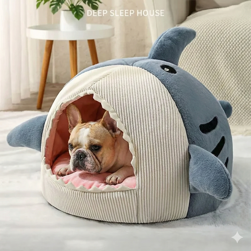 The Shark Attack (Official Bed) Dog Bed for French Bulldogs